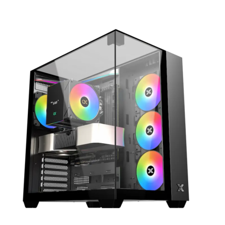 Caja PC Xigmatek Aqua V negra de vidrio templado